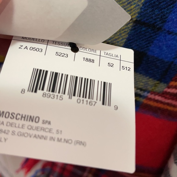 Moschino Couture Men's Plaid Wool Tuxedo Jacket NWT - Picture 16 of 16